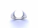 Silver Cushion Cut Signet Ring