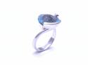 18ct Blue Topaz & Diamond Dress Ring