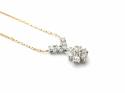 9ct Yellow Gold Diamond Cluster Necklet