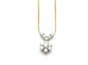 9ct Yellow Gold Diamond Cluster Necklet