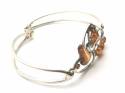 Silver Amber Bangle