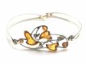 Silver Amber Bangle