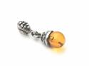 Silver Small Amber Ball Pendant