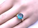 9ct Teal Topaz & Diamond Ring