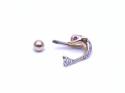 9ct Yellow Gold CZ Dolphin Belly Bar