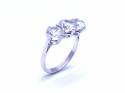 9ct White Gold Zircon 3 Stone Ring