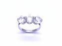 9ct White Gold Zircon 3 Stone Ring