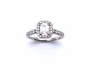 Platinum Emerald Cut Diamond Halo Ring