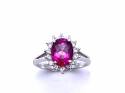 9ct Pink Topaz & CZ Cluster Ring