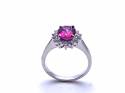 9ct Pink Topaz & CZ Cluster Ring