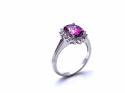 9ct Pink Topaz & CZ Cluster Ring