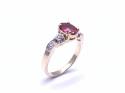 9ct Yellow Gold Kunzite & Diamond Ring