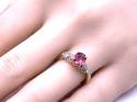 9ct Yellow Gold Kunzite & Diamond Ring