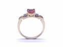 9ct Yellow Gold Kunzite & Diamond Ring