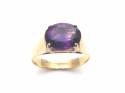 9ct Yellow Gold Amethyst Solitaire Ring