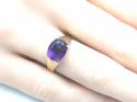 9ct Yellow Gold Amethyst Solitaire Ring