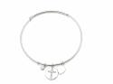 Silver Ladies Expandable Bangle With Charms
