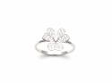 Silver CZ Shamrock Ring