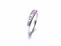 Silver Pink Sapphire & CZ Half Eternity Ring
