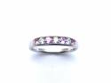 Silver Pink Sapphire & CZ Half Eternity Ring