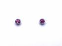 Silver Ruby Stud Earrings 3mm