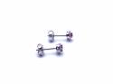 Silver Ruby Stud Earrings 3mm