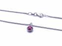 Silver Ruby & CZ Pendant & Chain