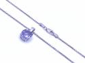 9ct Synthetic Sapphire Pendant & Chain