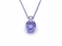9ct Synthetic Sapphire Pendant & Chain