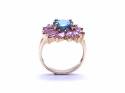 9ct Pink & Blue Flower Dress Ring