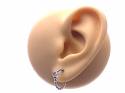 Silver Amethyst Bobble Hoop Stud Earrings 14mm