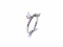 Silver Clear CZ Pear Shaped 2 Stone Ring