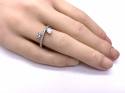 Silver Clear CZ Pear Shaped 2 Stone Ring