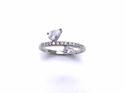 Silver Clear CZ Pear Shaped 2 Stone Ring