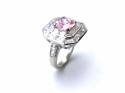 Silver Pink & Clear CZ Cluster Ring