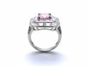 Silver Pink & Clear CZ Cluster Ring