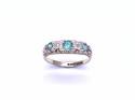 9ct Emerald & Diamond 5 Stone Ring