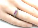 9ct White Gold Ruby & Diamond Cluster Ring