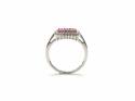 9ct White Gold Ruby & Diamond Cluster Ring