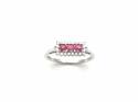 9ct White Gold Ruby & Diamond Cluster Ring