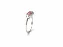 9ct White Gold Ruby & Diamond Cluster Ring