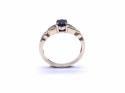 9ct Sapphire Solitaire & Diamond Ring