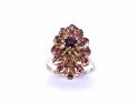 9ct Yellow Gold Garnet Cluster Ring