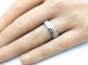 Silver Greek Key Design Wedding Band 6mm