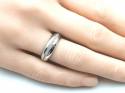 Silver CZ Set Wedding Ring 7mm