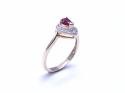 9ct Ruby Solitaire & Diamond Ring