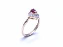 9ct Ruby Solitaire & Diamond Ring