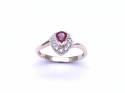 9ct Ruby Solitaire & Diamond Ring