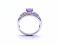 9ct White Gold Amethyst & Diamond Ring