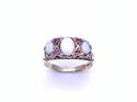 9ct Opal 3 Stone & Ruby Ring